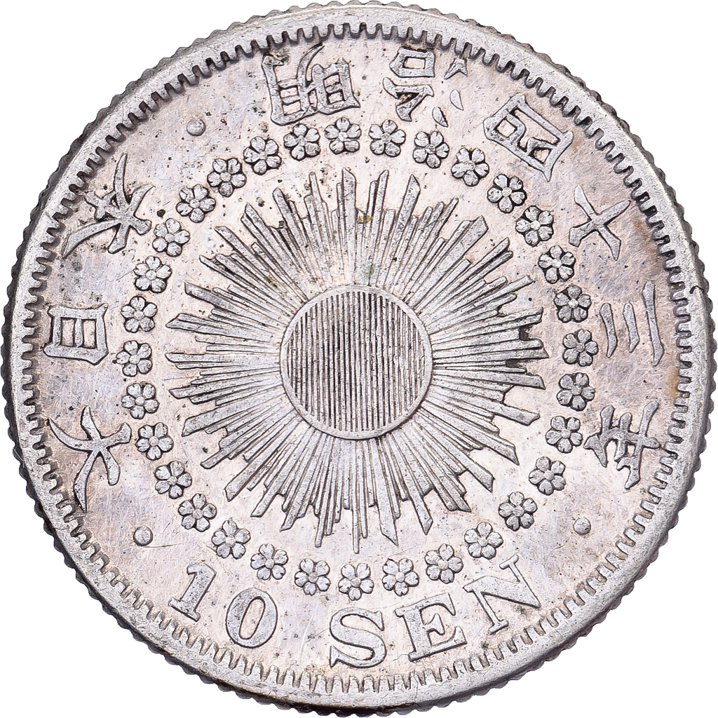 Japan, Mutsuhito, 10 Sen, Meiji Era, Yr. 43 (1910), Silver, 