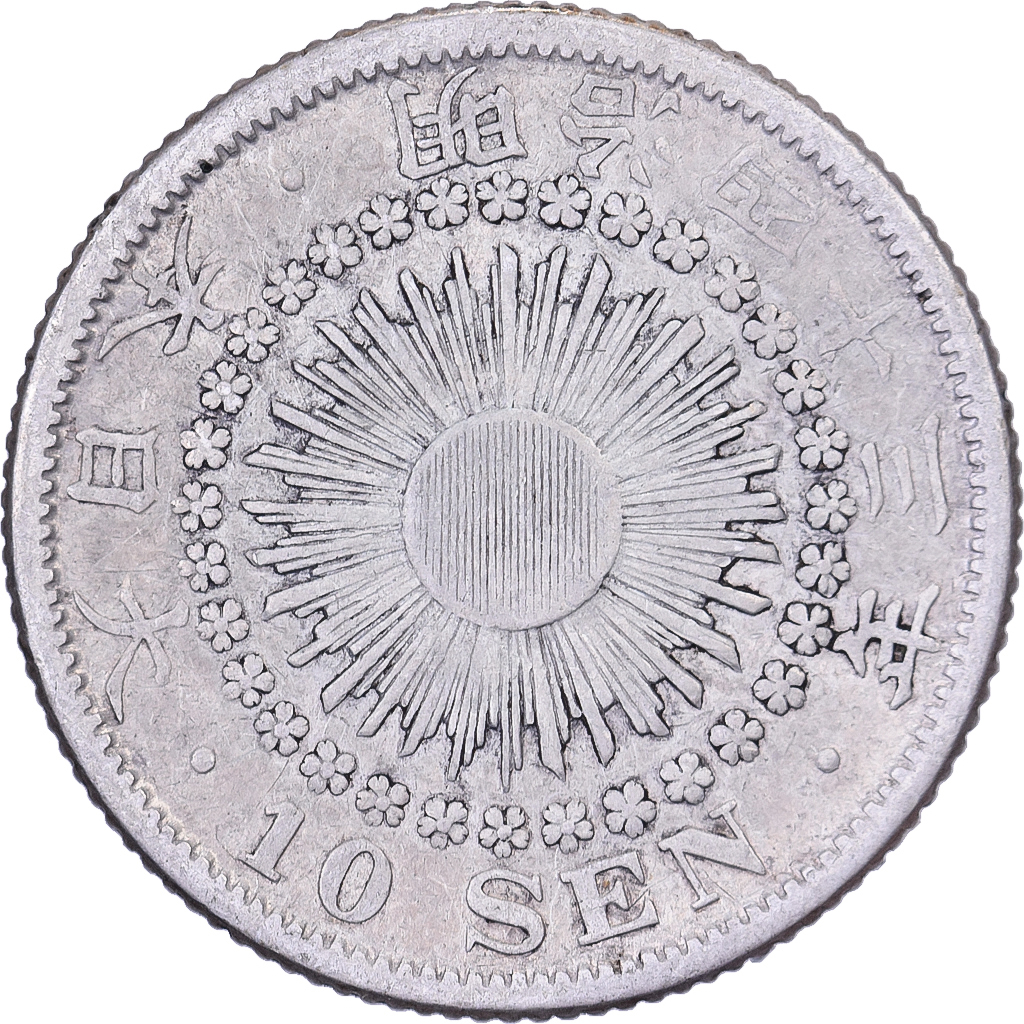 Japan, Mutsuhito, 10 Sen, Meiji Era, Yr. 43 (1910), Silver, 