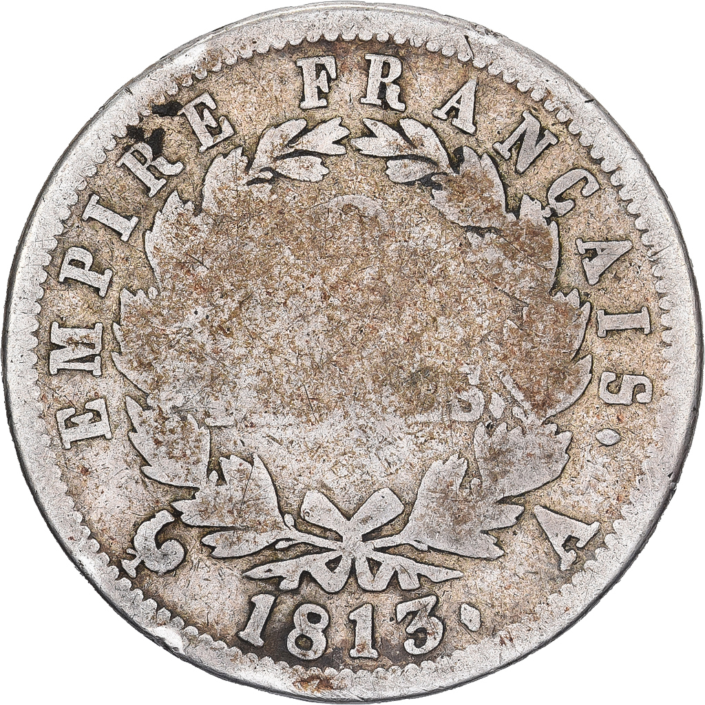 France, Napoleon I, 2 Francs, 1813, Paris, Silver, 