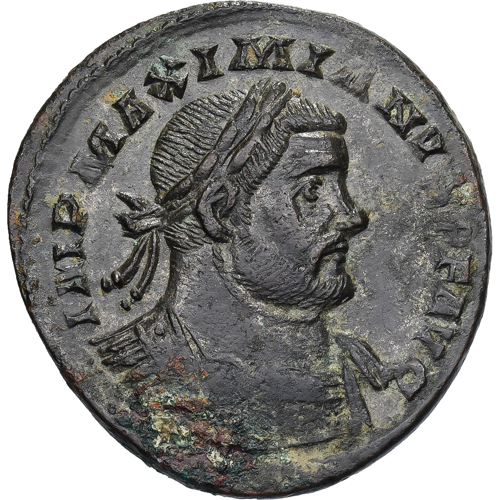 Maximianus, Follis, 300-301, Trier, Bronze, AU, RIC:438b