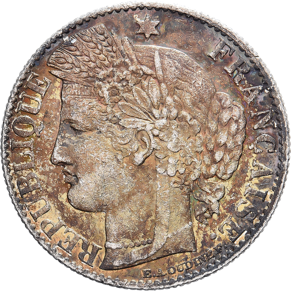 France, 50 Centimes, Cérès, 18-- (1896), Paris, Specimen, Silver, AU