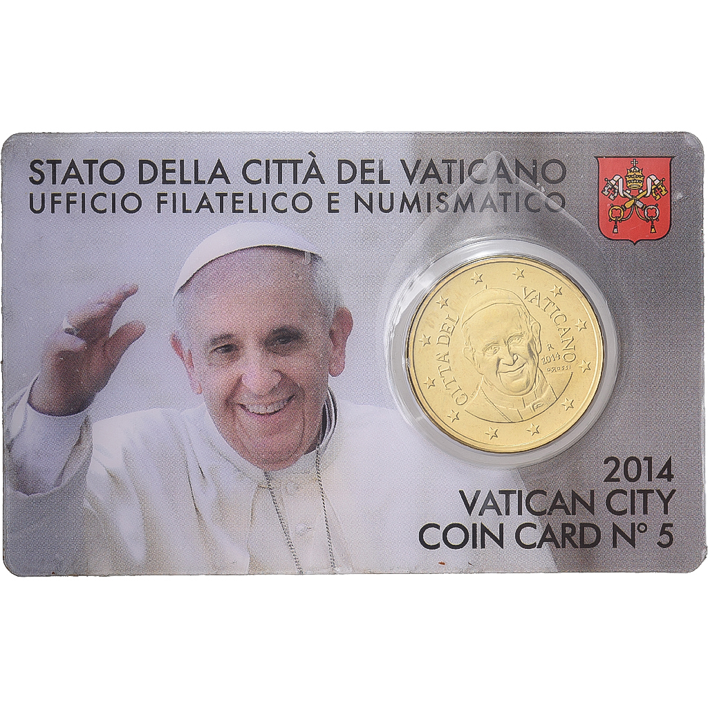 Vatican, Pope Francis I, 50 Euro Cent, Coin card n°5, 2014, Nordic gold