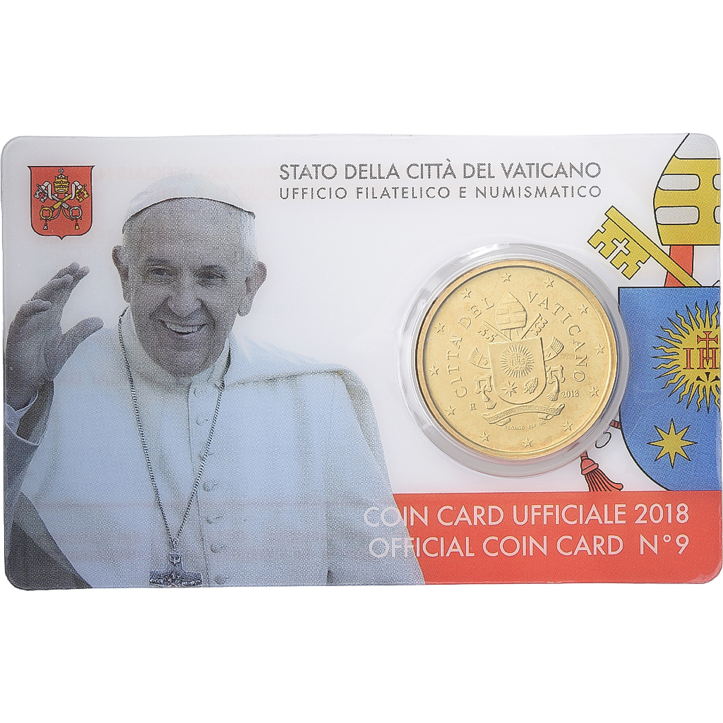 Vatikanstadt, Pope Francis I, 50 Euro Cent, Coin card n°9, 2018, Nordic gold