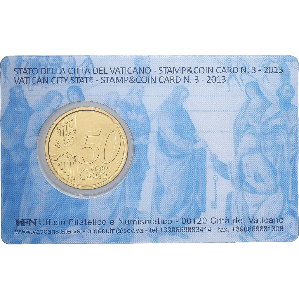Vatikanstadt, Pope Francis I, 50 Euro Cent, Stamp & coin card n°3, 2013, Nordic
