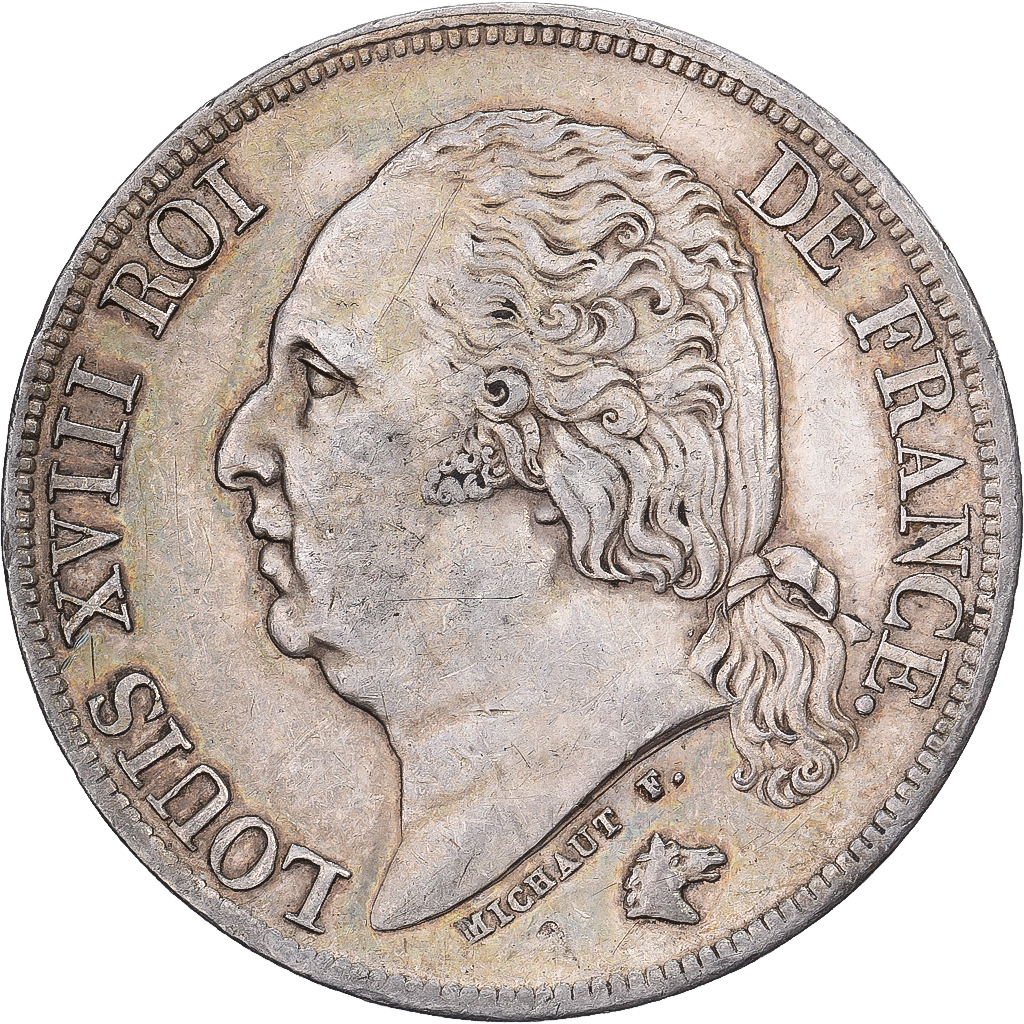 France, Louis XVIII, 2 Francs, 1821, Paris, Silver, AU