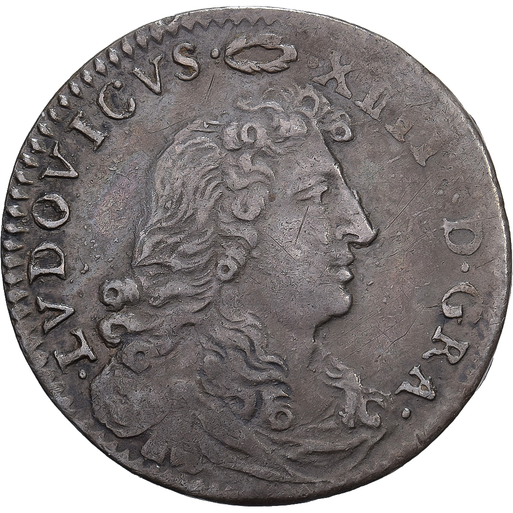 France, Louis XIV, 4 Sols des Traitants, 1675, Paris, Silver, AU