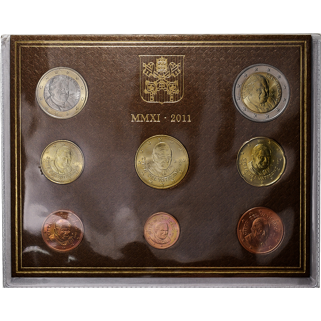 Vatican, Benedict XVI, 1 Cent to 2 Euro, BU, 2011, Rome, 