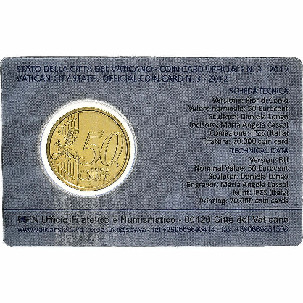 Vatikan, Benedict XVI, 50 Euro Cent, 2012, Rome, Nordic gold, STGL