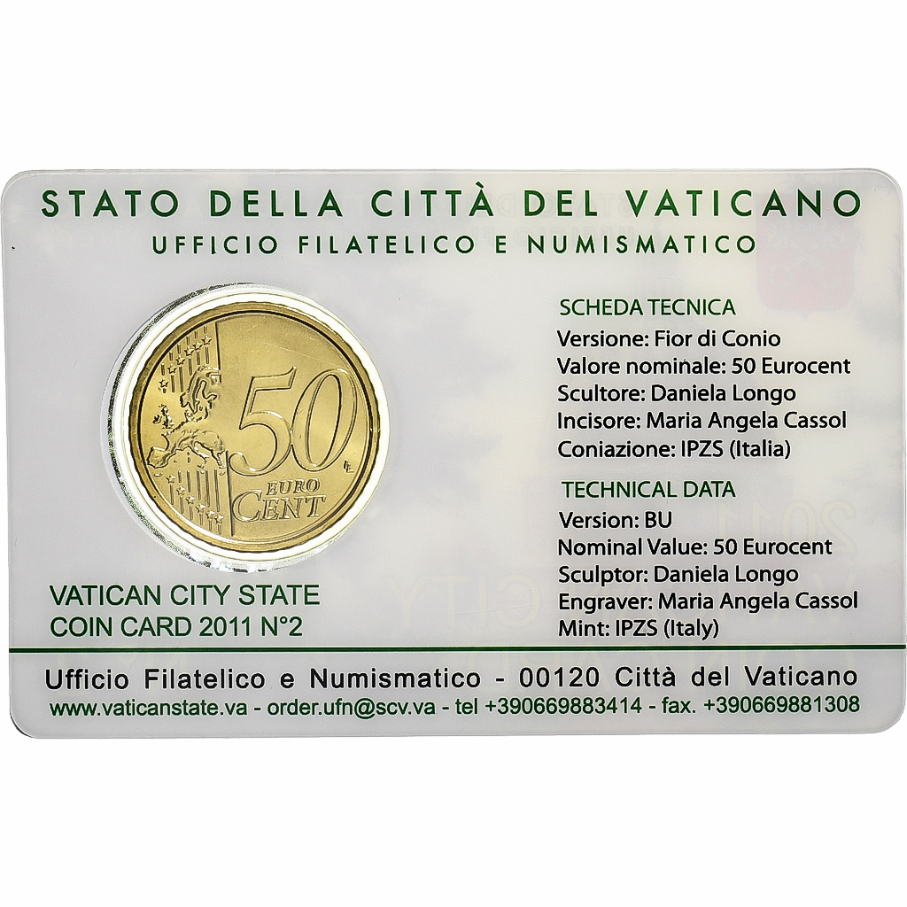 Vatikan, Benedict XVI, 50 Euro Cent, 2011, Rome, Nordic gold, STGL
