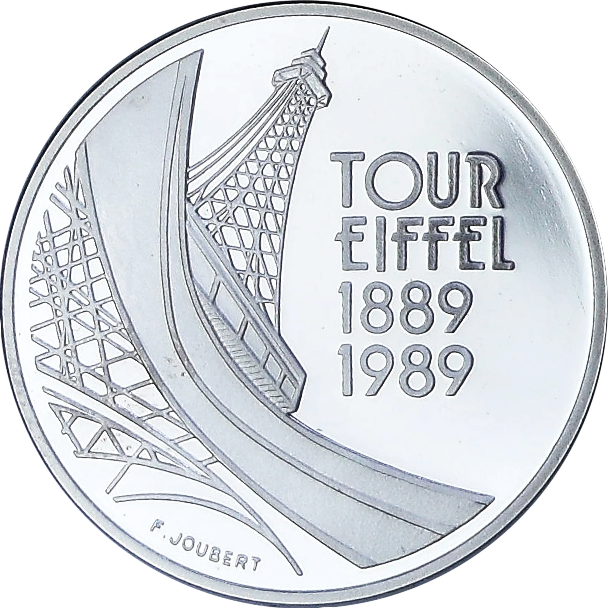 France, 5 Francs, Tour Eiffel, 1989, Monnaie de Paris, Proof, Silver, 