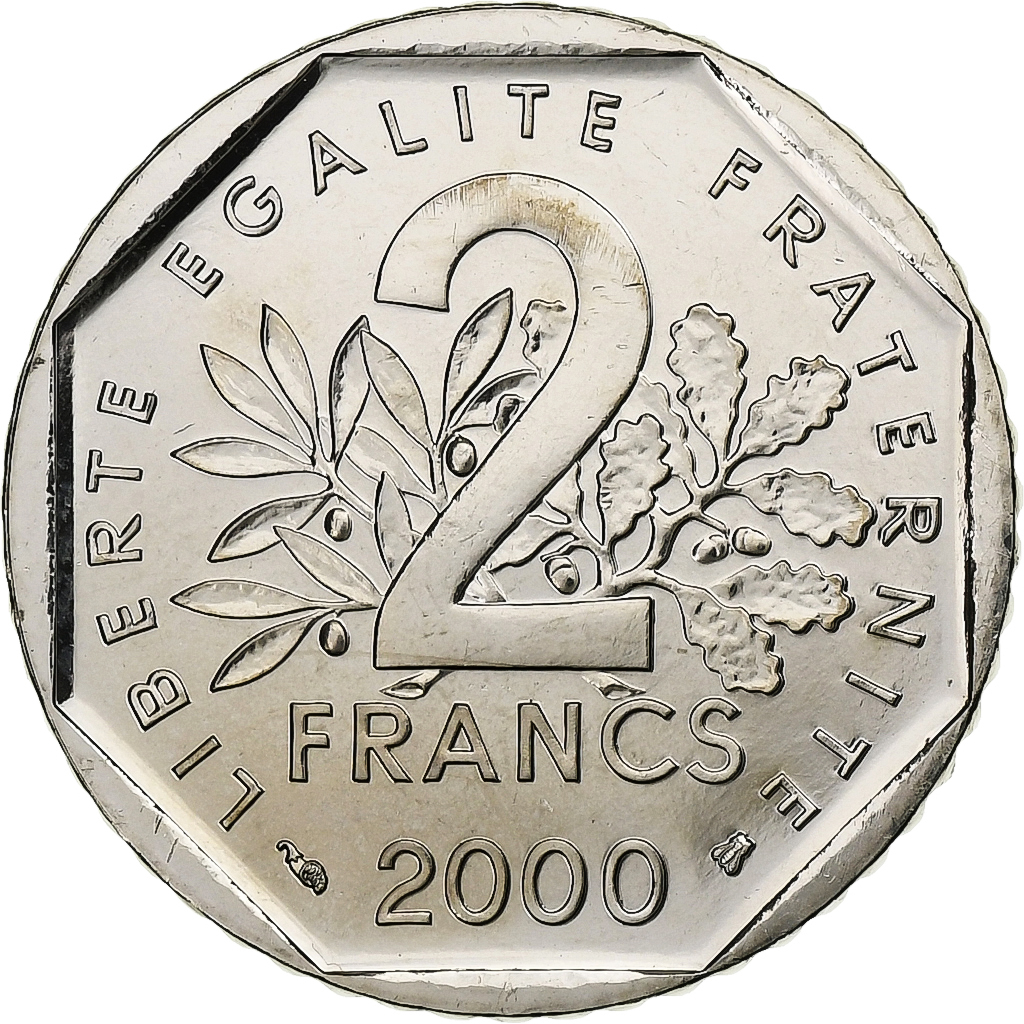 France, 2 Francs, Semeuse, 2000, MDP, BU, Nickel, , Gadoury:547