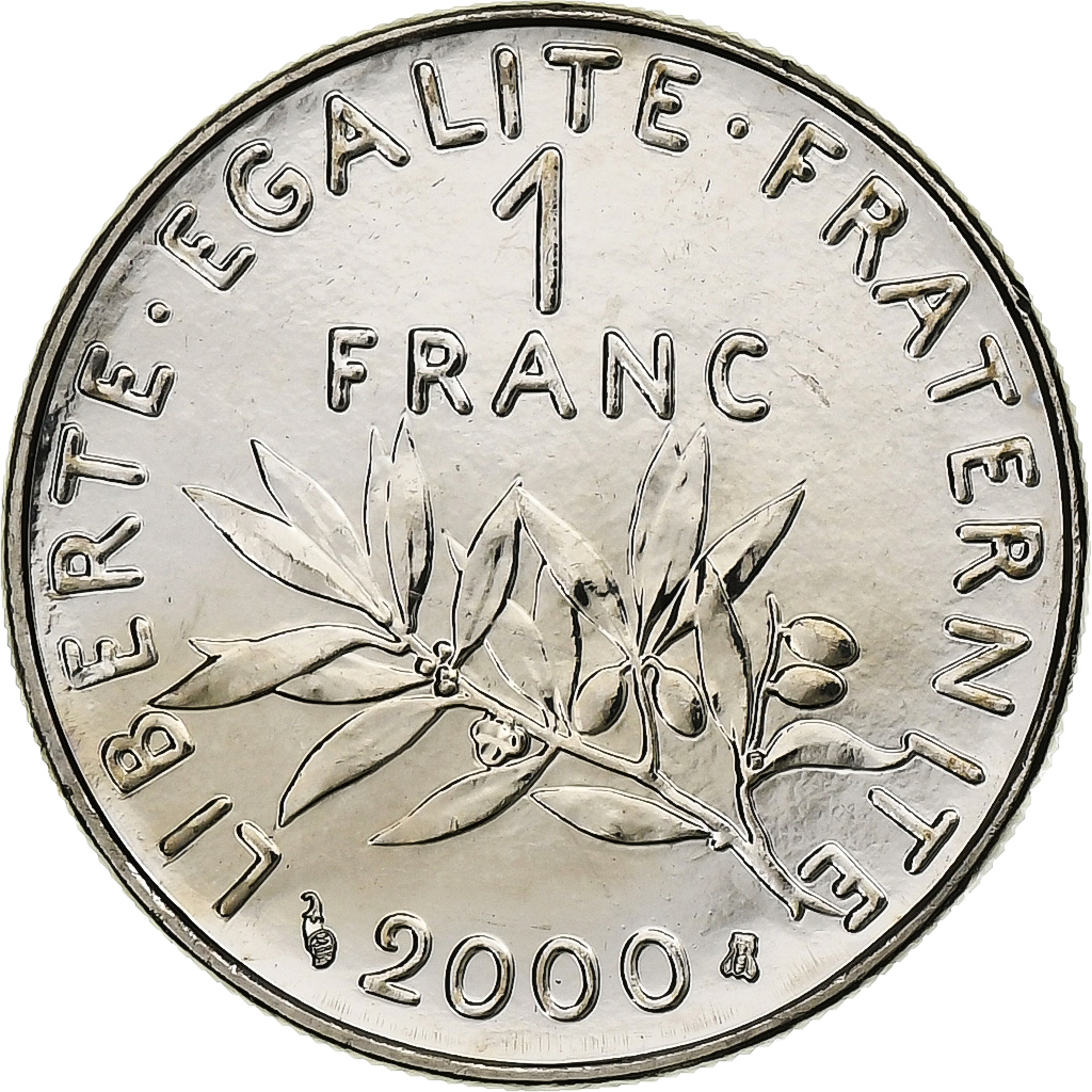 France, Franc, Semeuse, 2000, MDP, BU, Nickel, MS, Gadoury:474, KM:925.1