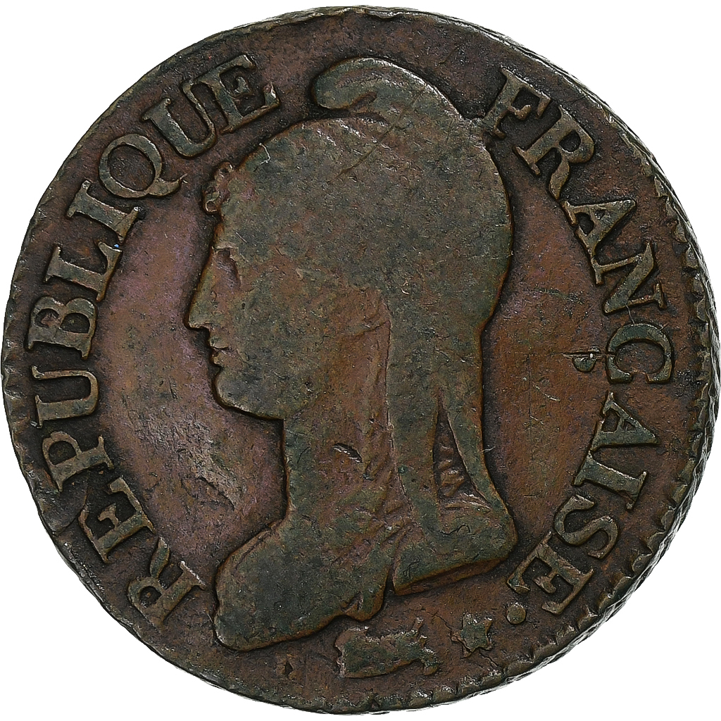 France, 5 Centimes, Dupré, AN 8, Metz, Copper, , Gadoury:126a, KM:640