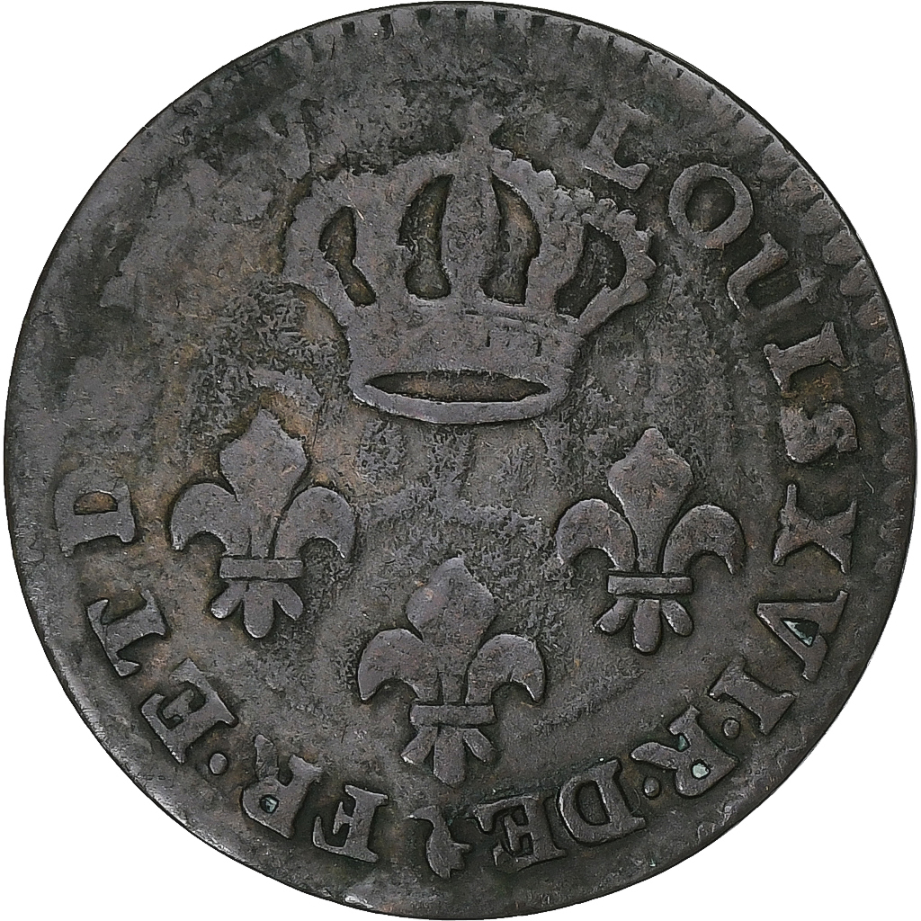 Cayenne colony, Louis XVI, 2 Sous, 1789, Paris, Billon, VF, KM:1