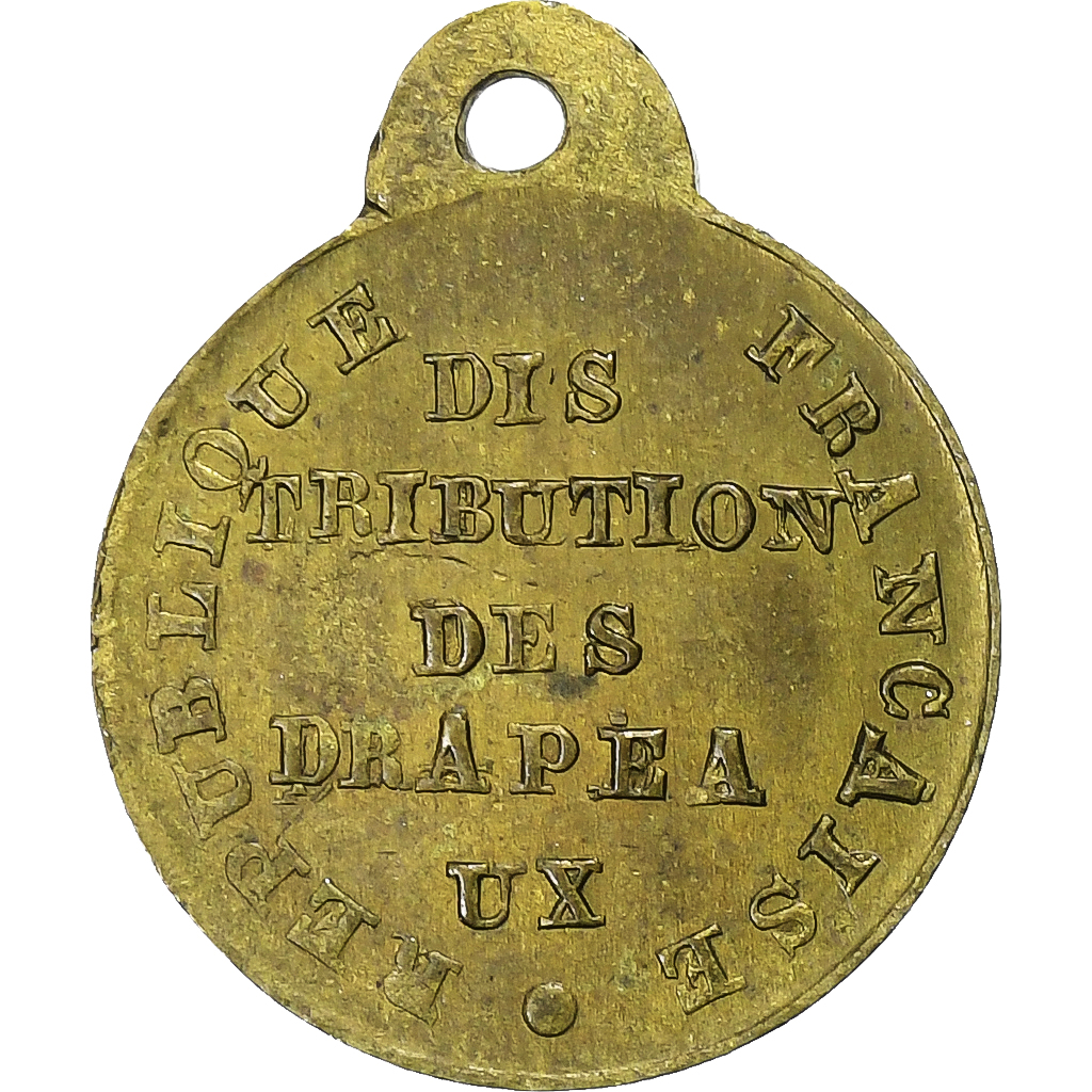 France, Medal, Distribution des drapeaux, Brass, 
