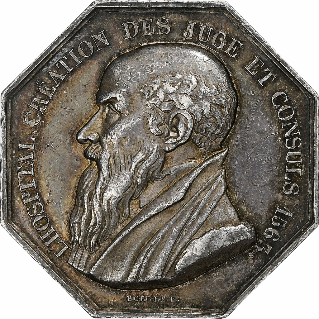 France, Token, Michel de L'Hospital, Code de commerce, 1808, Silver, Borrel