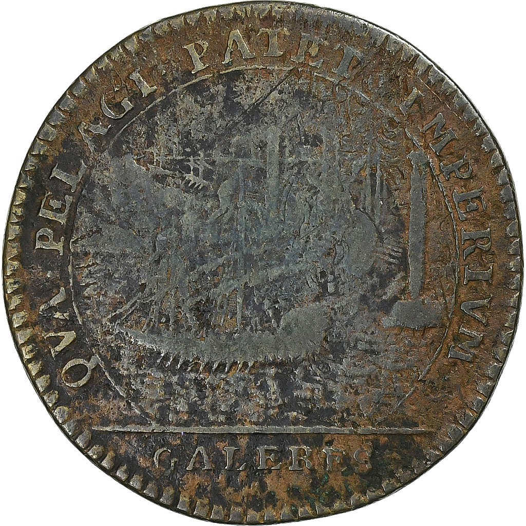 France, Token, Louis XIV, Marine, Galères Royales, Copper, 
