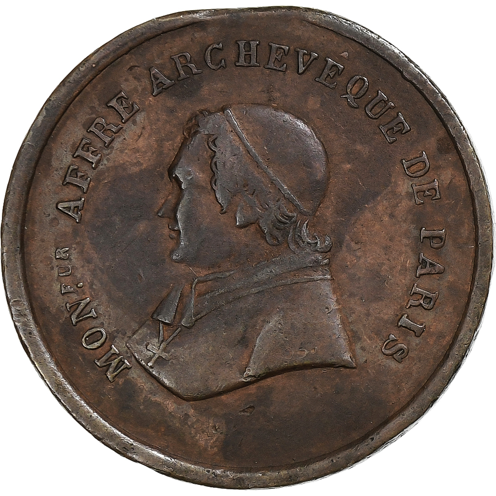 France, Token, Décès d'Affre, 1848, Copper, 
