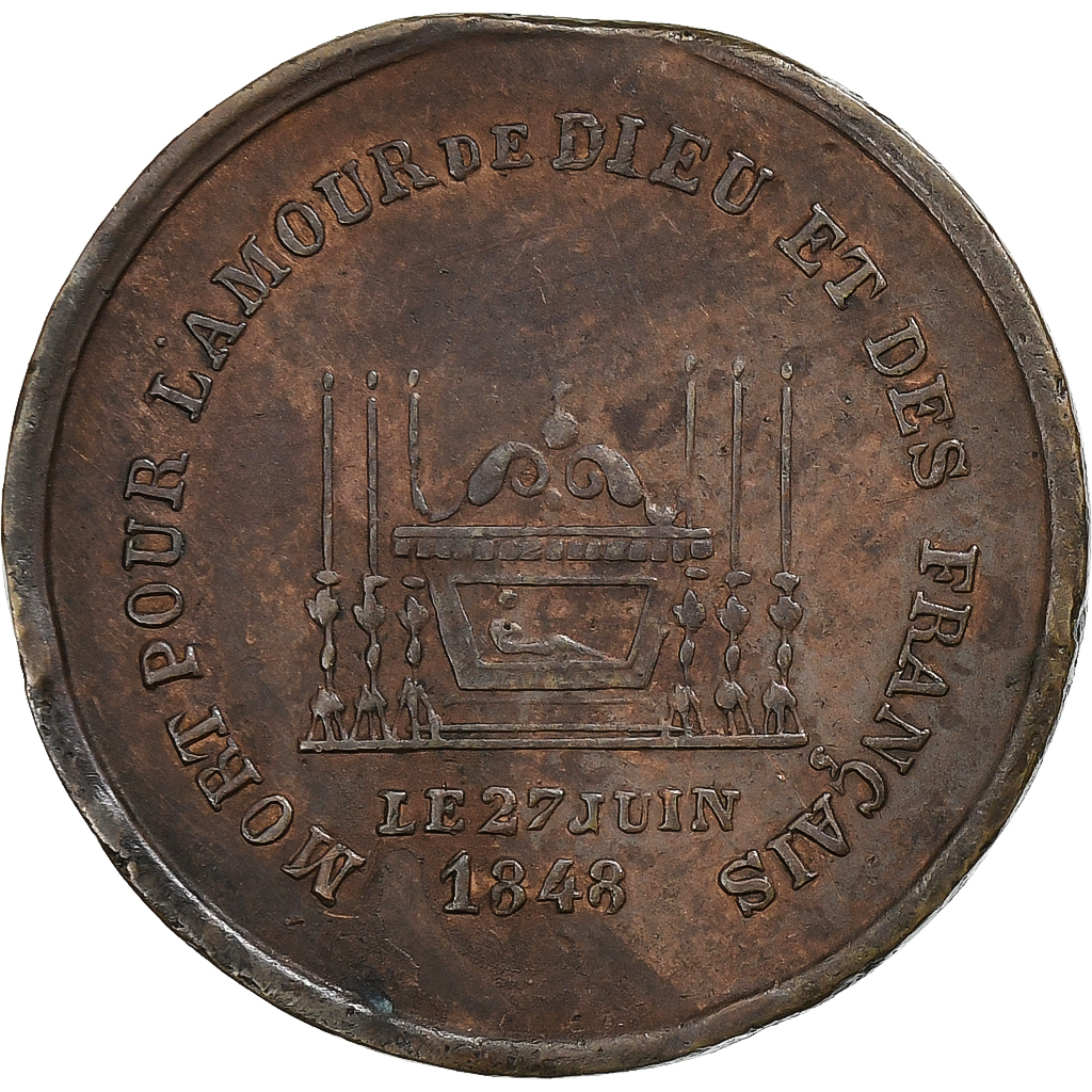 France, Token, Décès d'Affre, 1848, Copper, 