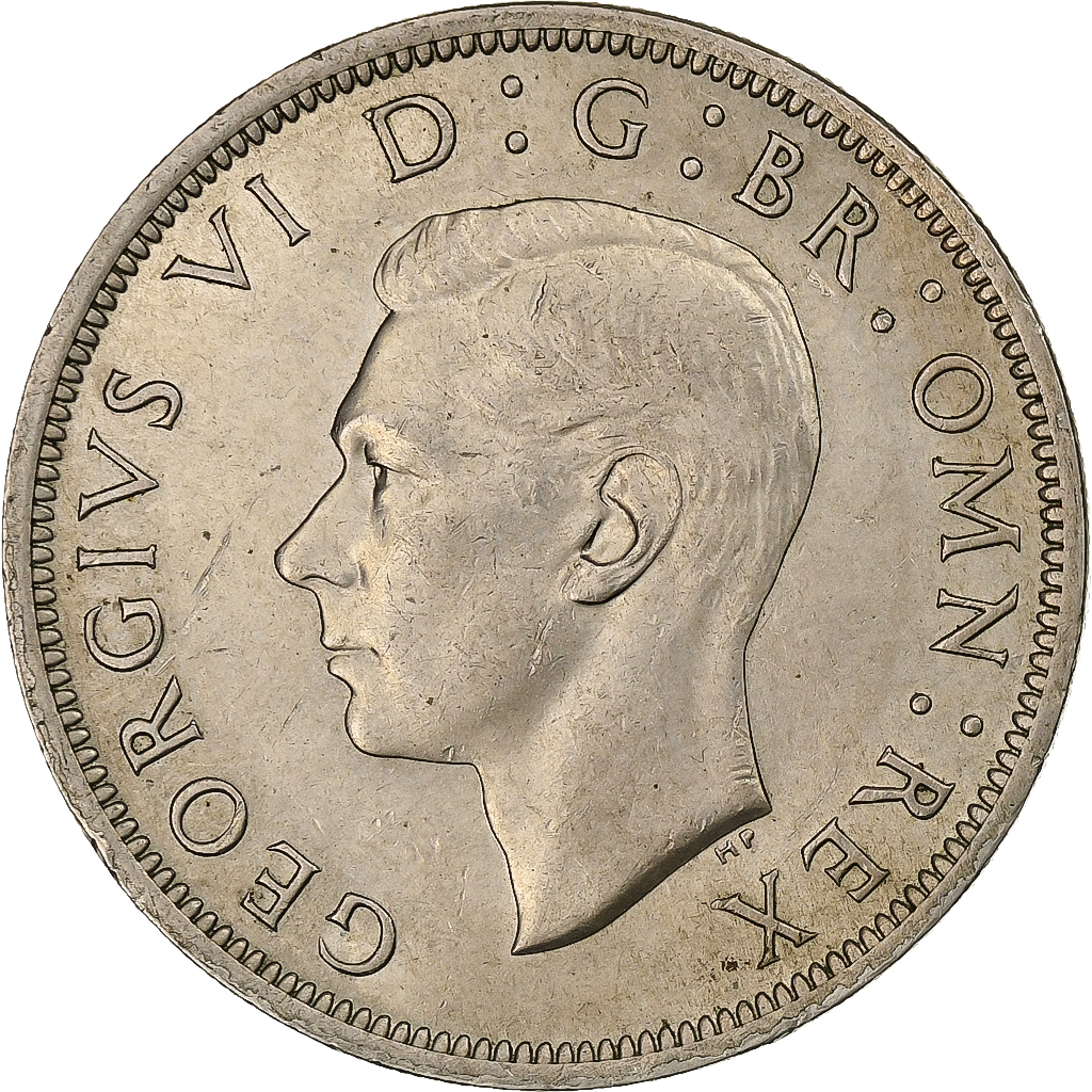 United Kingdom, George VI, 1/2 Crown, 1949, London, Copper-nickel, 