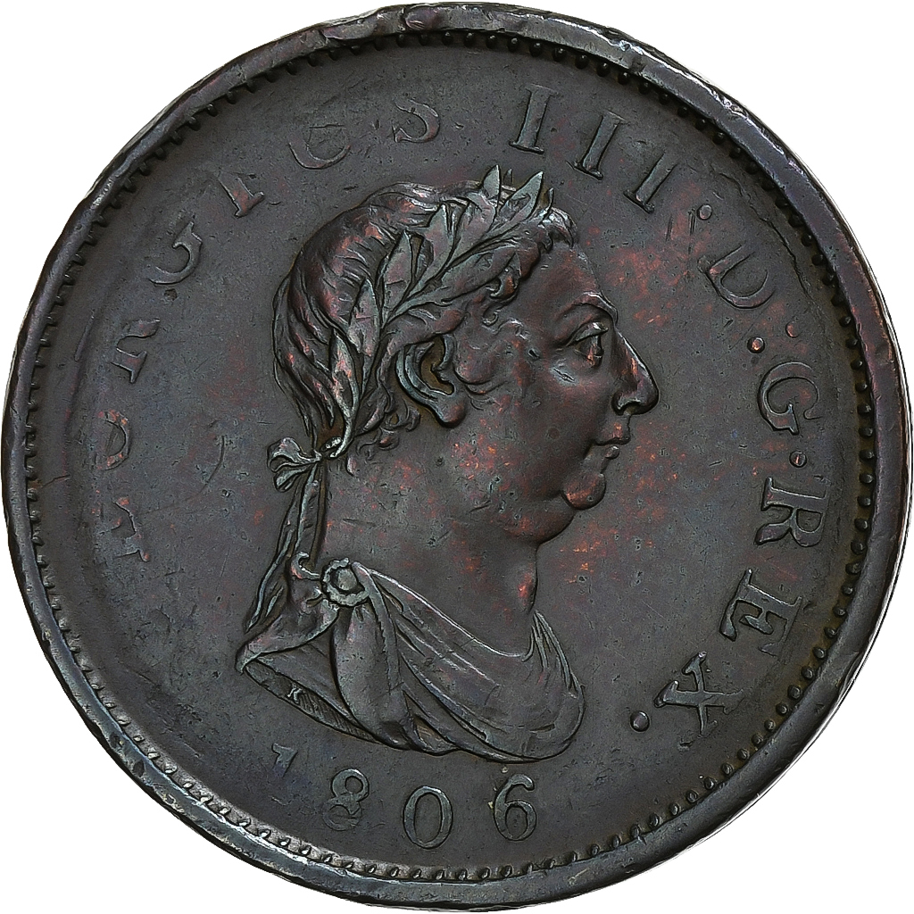 United Kingdom, George III, Penny, 1806, Soho, Copper, , Spink:3780