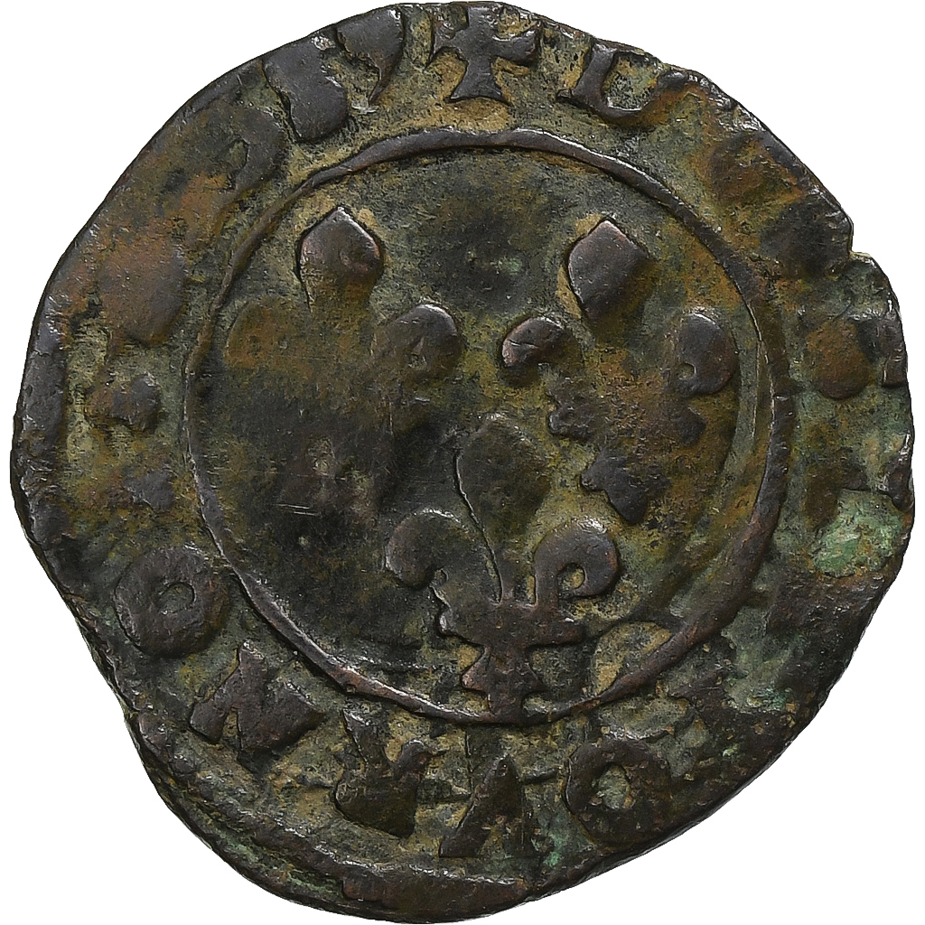 France, Henri III, Double Tournois, 1589, Rouen, Copper, VF(20-25), Gadoury:455