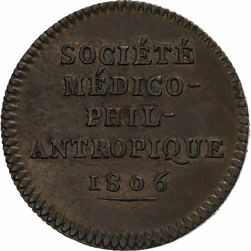 France, Token, Société médico-philanthropique, 1806, Copper, 