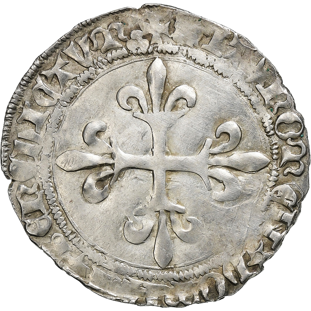 France, Louis XI, Gros de Roi, 1461-1483, Lyon, Silver, VF, Duplessy:548