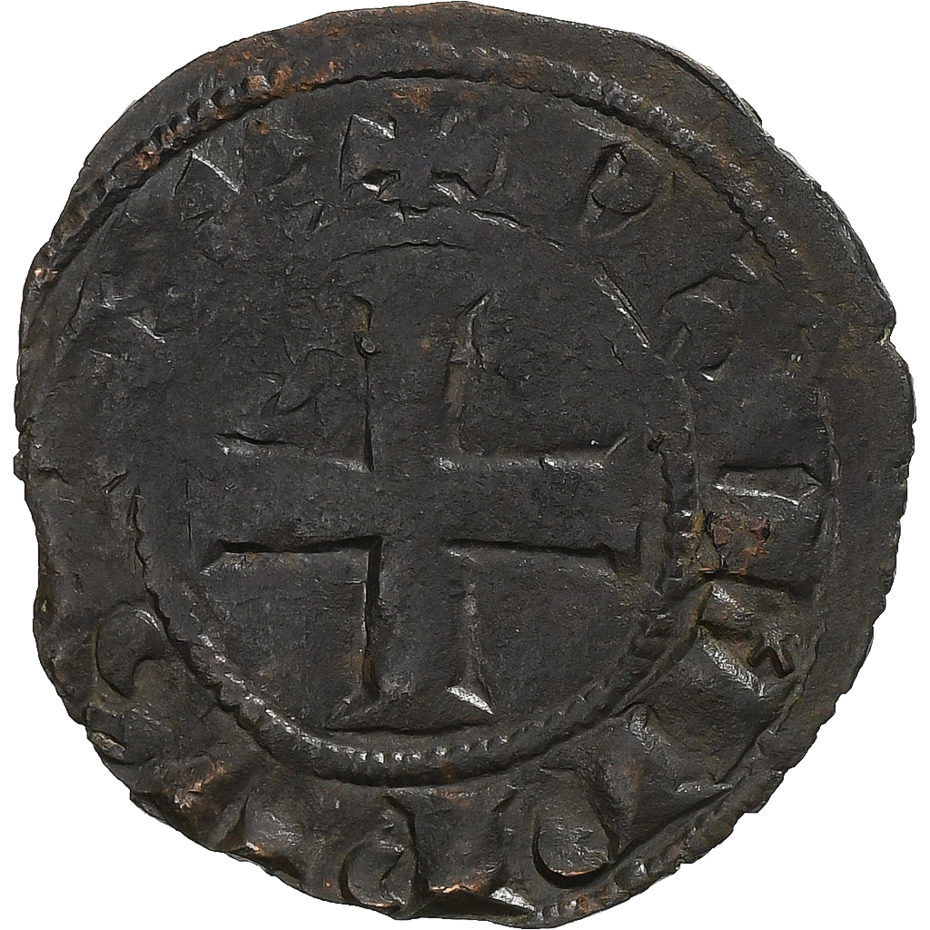 France, Philippe IV le Bel, Double Tournois, 1295-1303, Billon, VF(30-35)