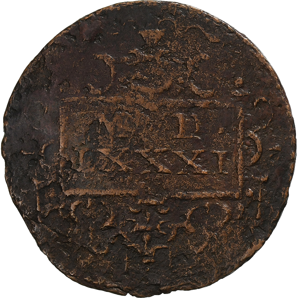Spanish Netherlands, Token, Philip II, Bureau des Finances, 1581, Copper