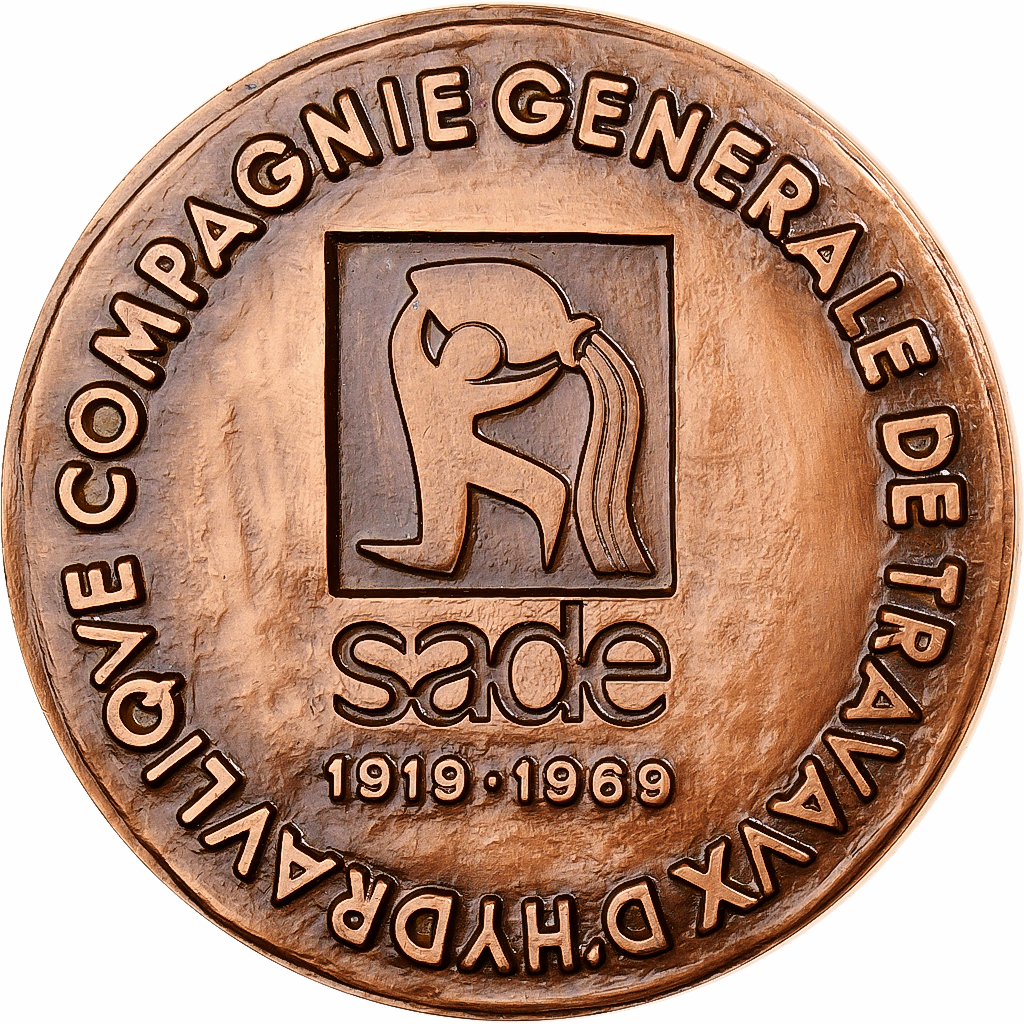 France, Medal, Compagnie générale de travaux d'hydraulique, 1970, Bronze