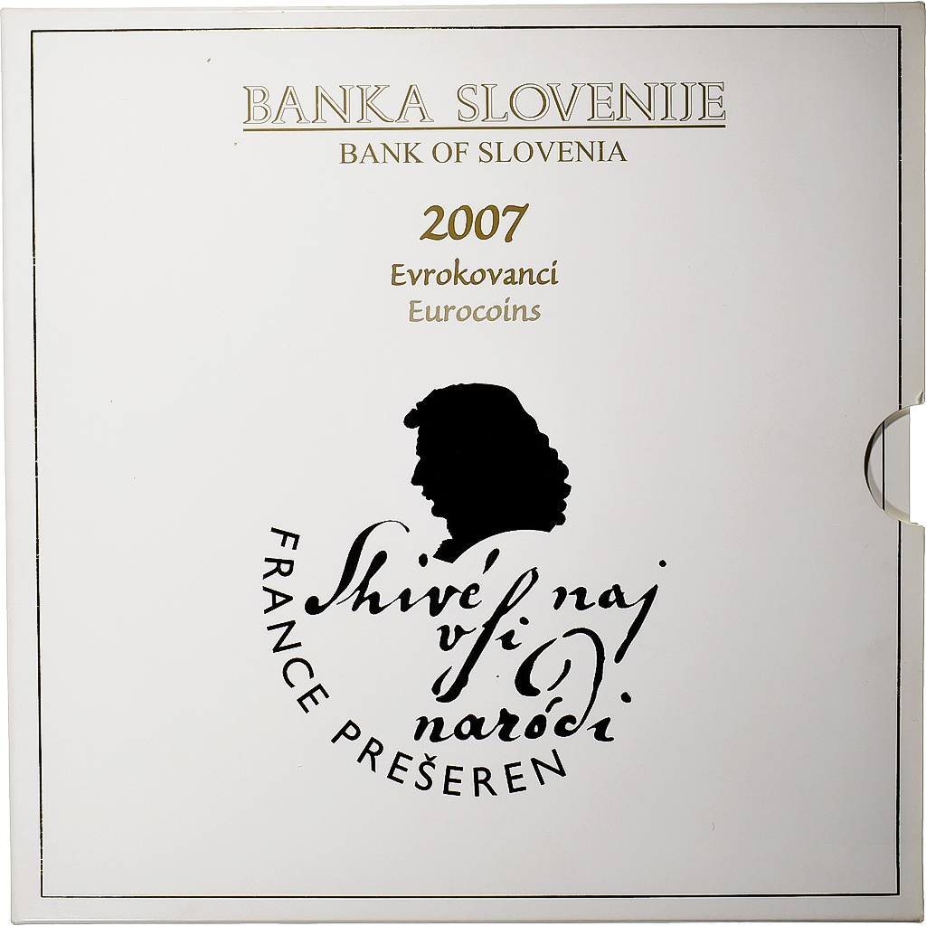 Slowenien, 1 Cent to 2 Euro, BU, 2007, Rome, STGL