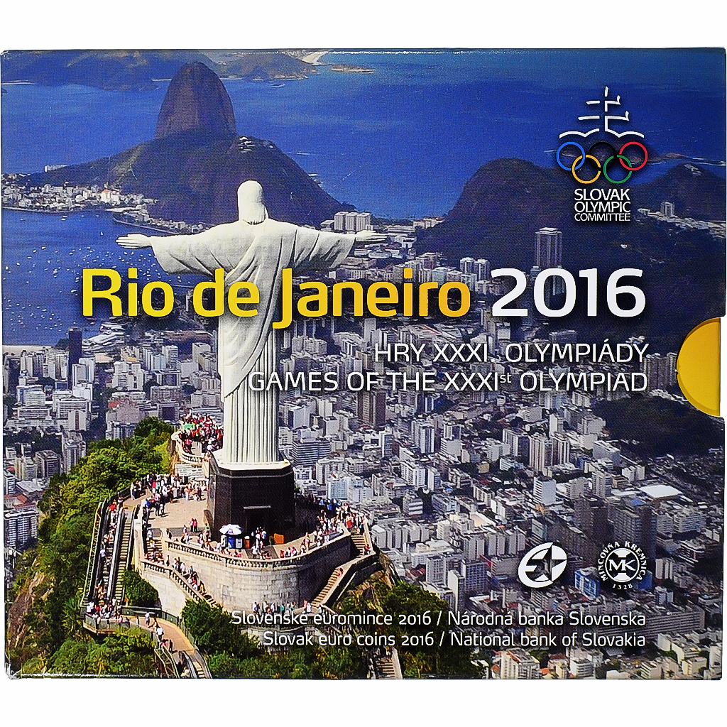 Slowakei, 1 c. to 2€ + token, Summer Olympics Rio de Janeiro, BU, 2016