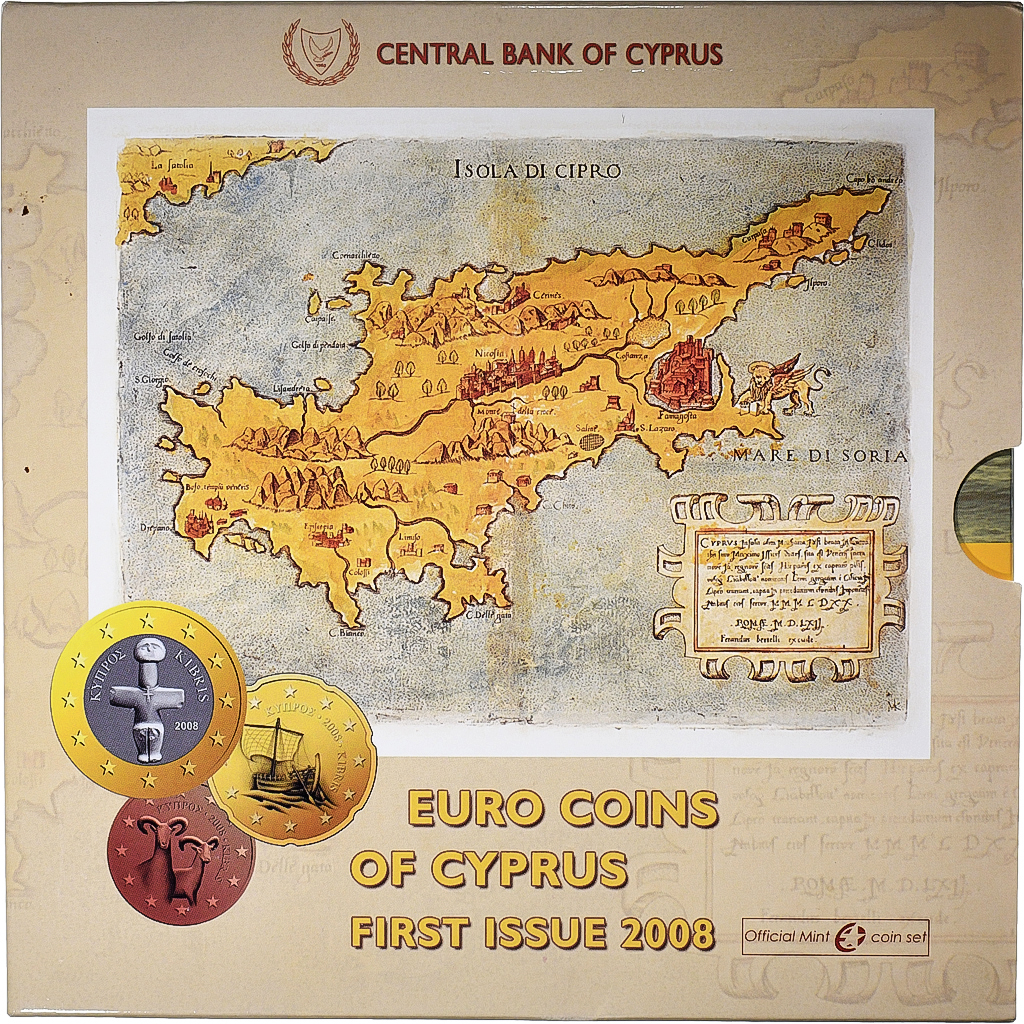 Zypern, 1 Cent to 2 Euro, BU, 2008, Athens, STGL