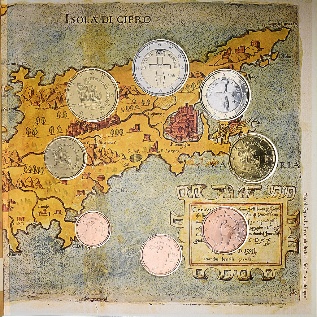 Zypern, 1 Cent to 2 Euro, BU, 2008, Athens, STGL