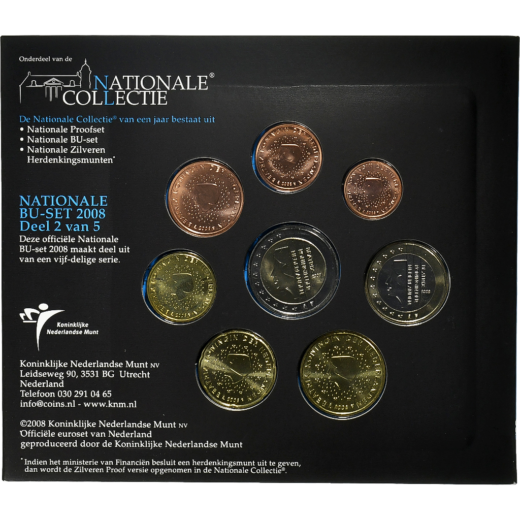Niederlande, Beatrix, 1 Cent to 2 Euro, BU, 2008, Utrecht, STGL