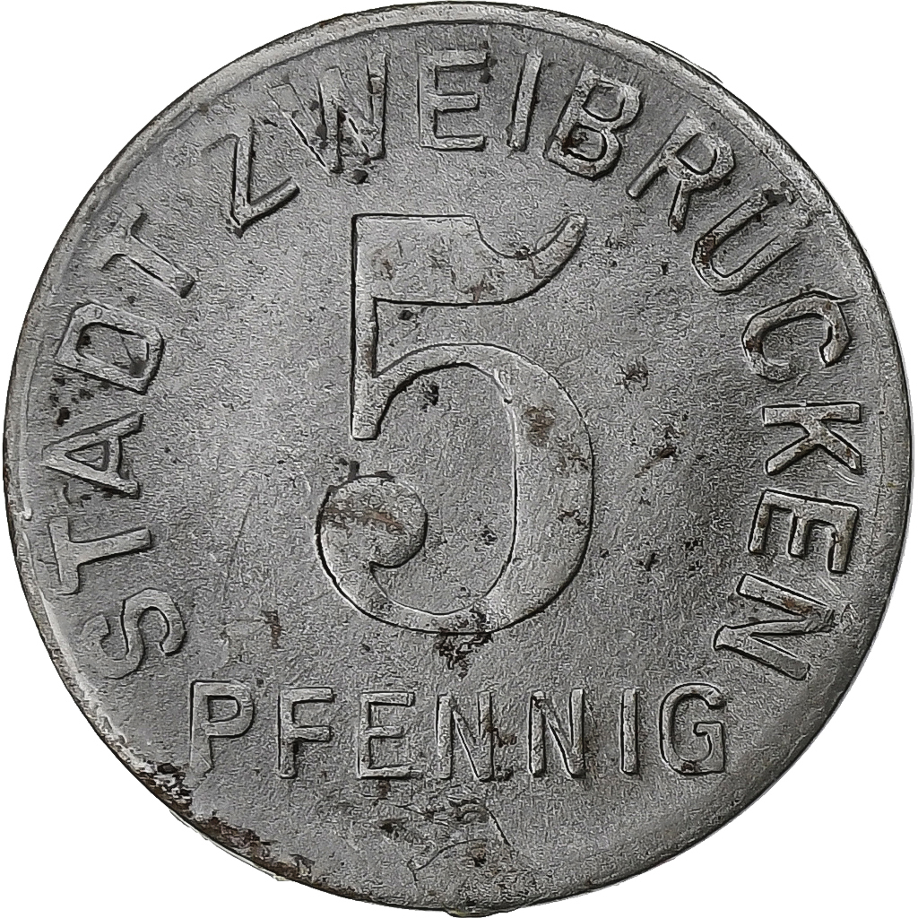 Germany, Stadt Zweibrücken, 5 Pfennig, 1919, , Iron