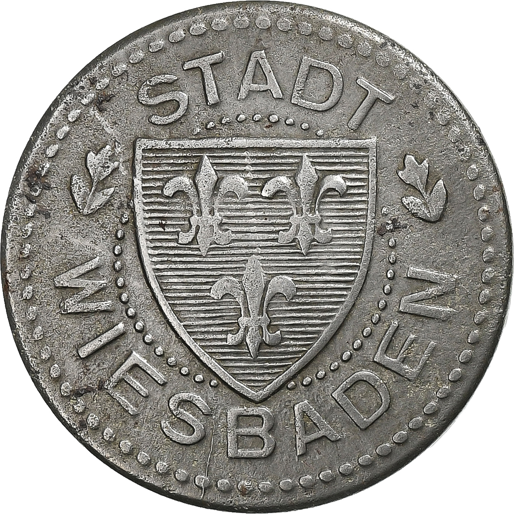 Germany, Stadt Wiesbaden, 10 Pfennig, undated (1920), , Iron