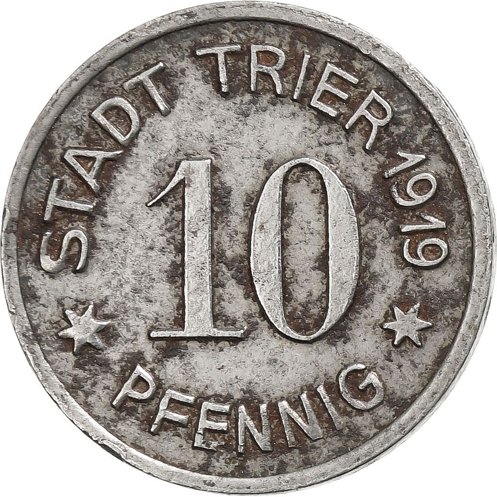 Germany, Stadt Trier, 10 Pfennig, 1919, , Iron