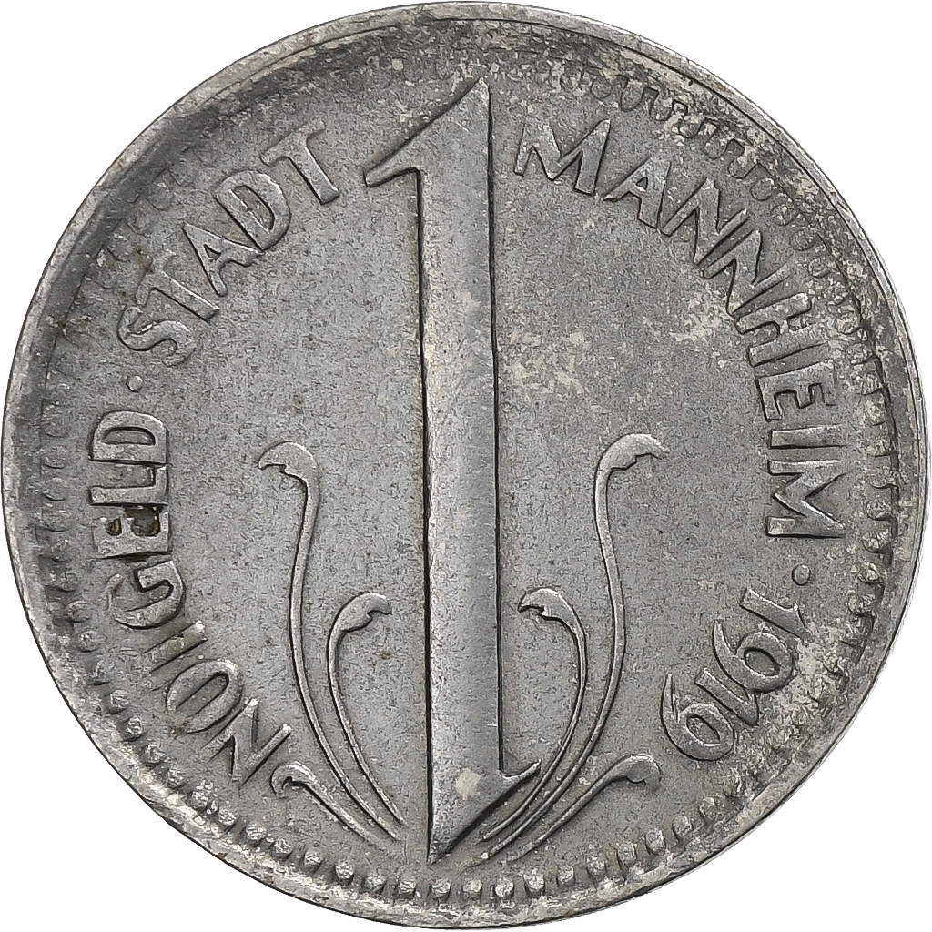 Germany, Stadt Mannheim, 10 Pfennig, 1919, , Iron