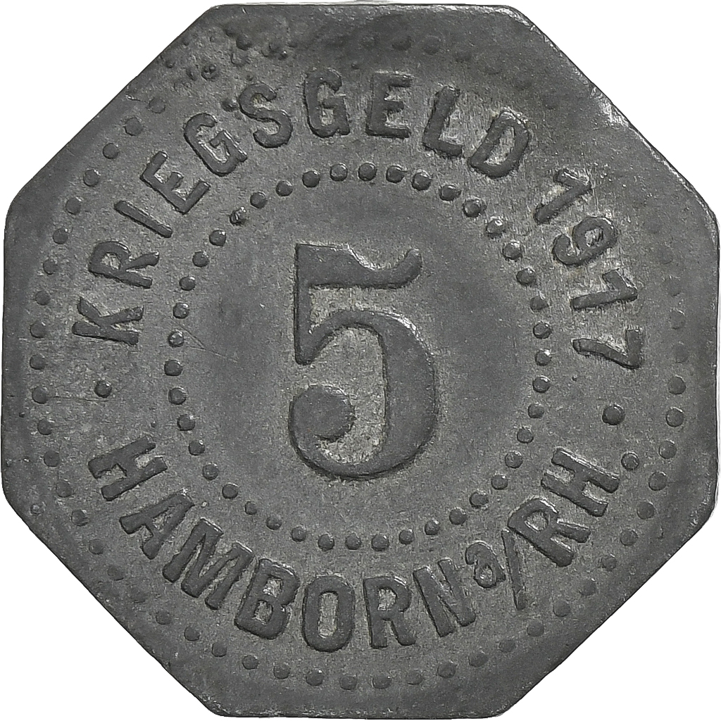Germany, Stadt Hamborn, 5 Pfennig, 1920, , Iron