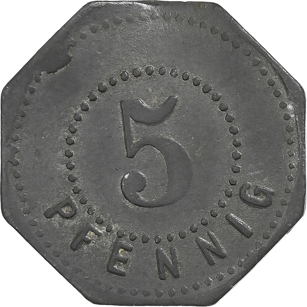 Germany, Stadt Hamborn, 5 Pfennig, 1920, , Iron