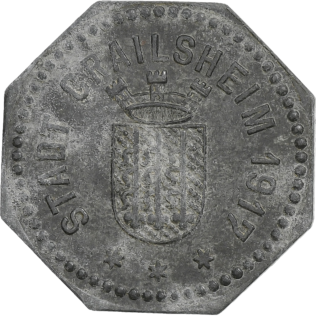 Germany, Stadt Crailsheim, 10 Pfennig, 1917, , Zinc