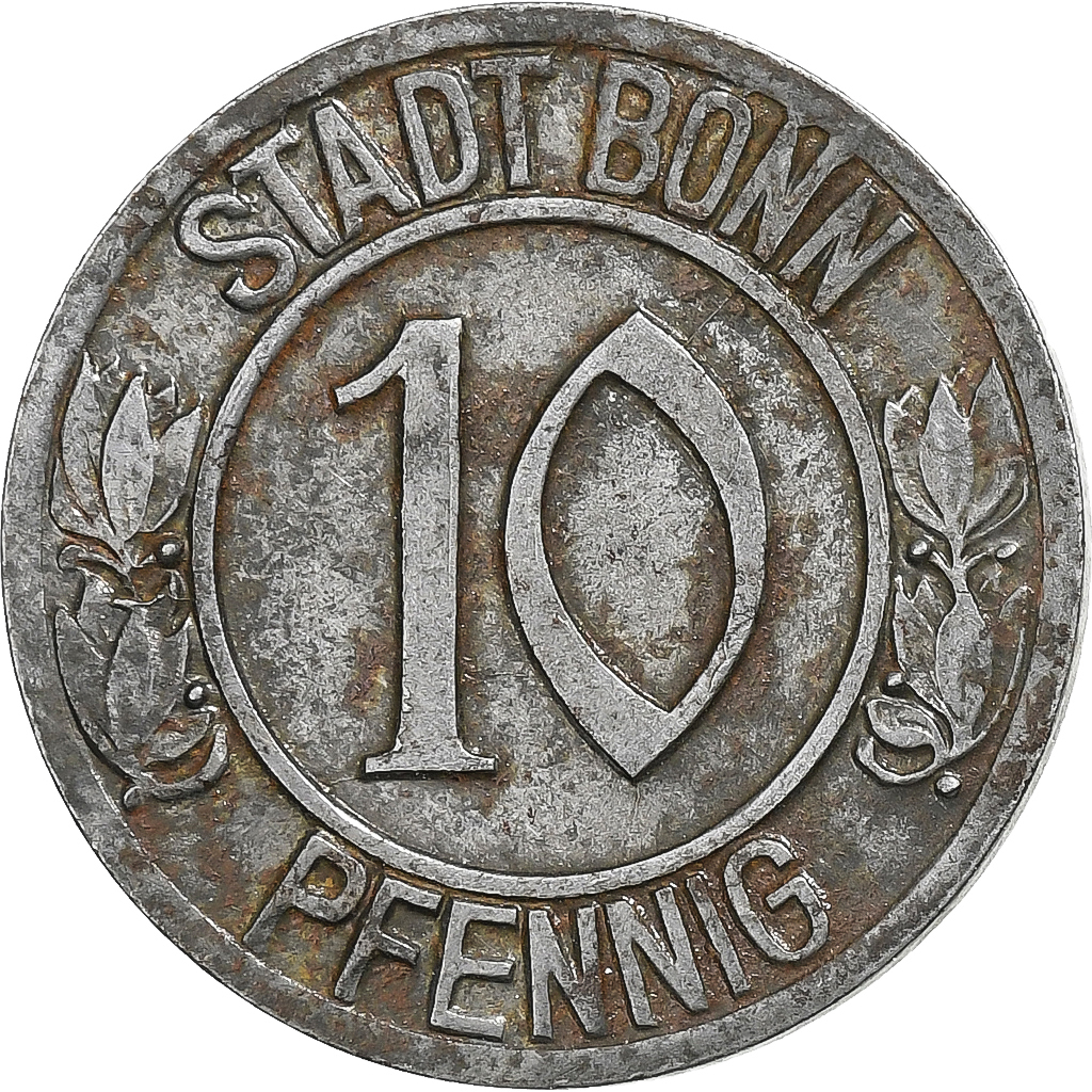 Germany, Stadt Bonn, 10 Pfennig, 1920, Beethoven, , Iron