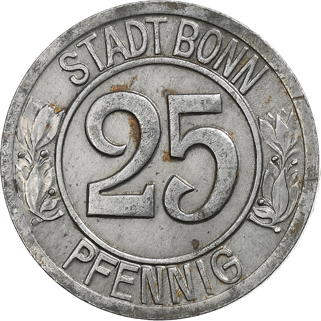 Germany, Stadt Bonn, 25 Pfennig, 1920, Beethoven, , Iron