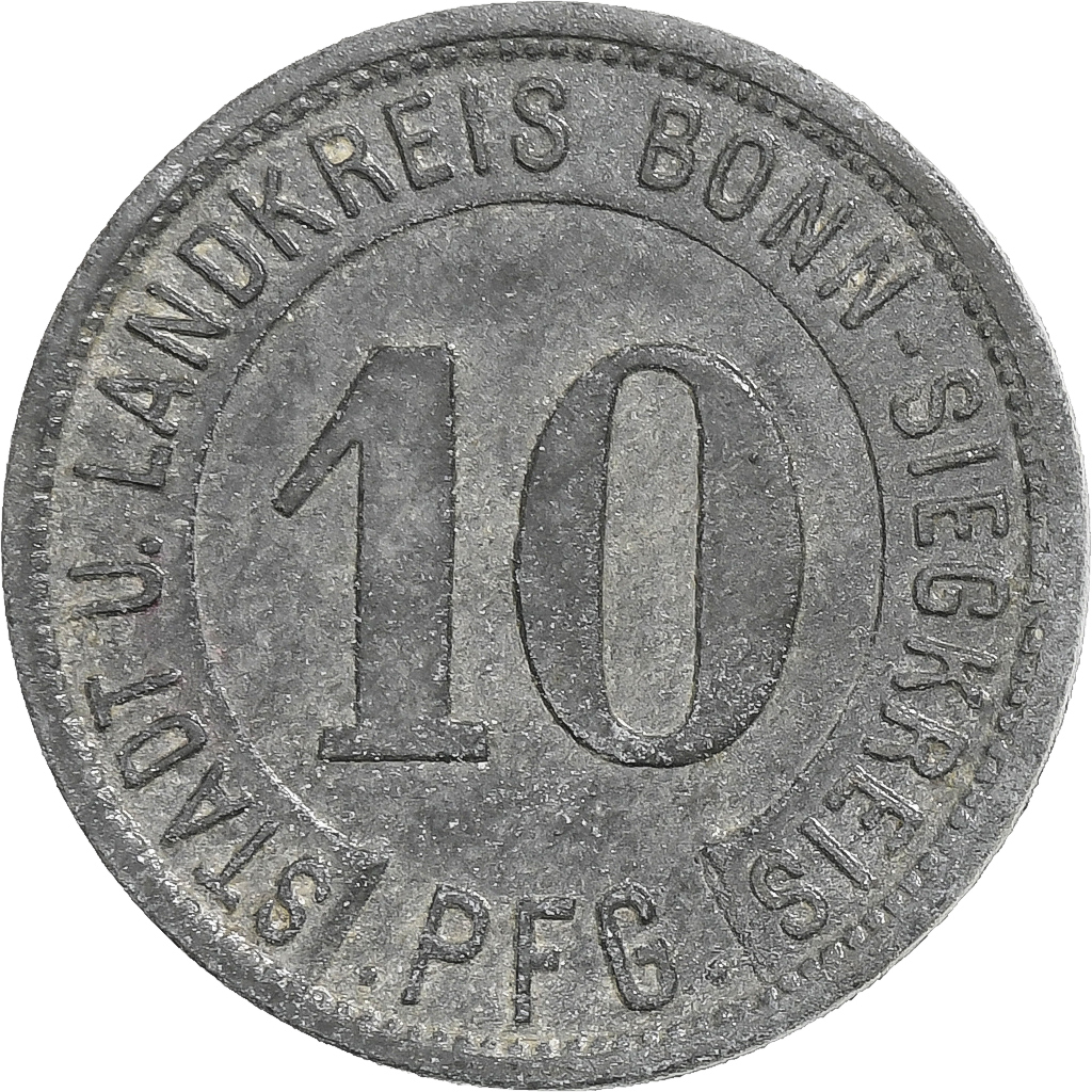 Germany, Bonn-Siegkreis, 10 Pfennig, 1919, , Zinc