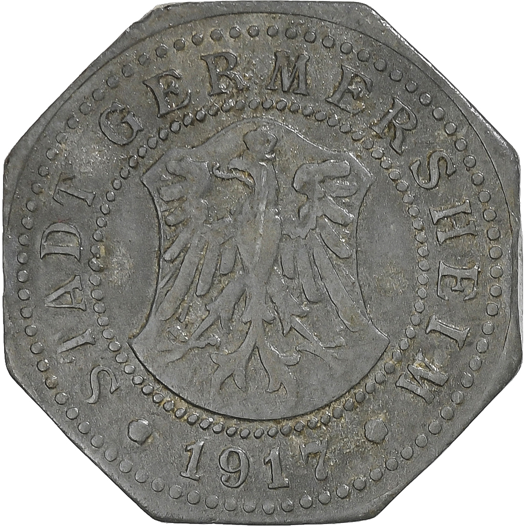 Germany, Stadt Germersheim, 10 Pfennig, 1917, , Zinc