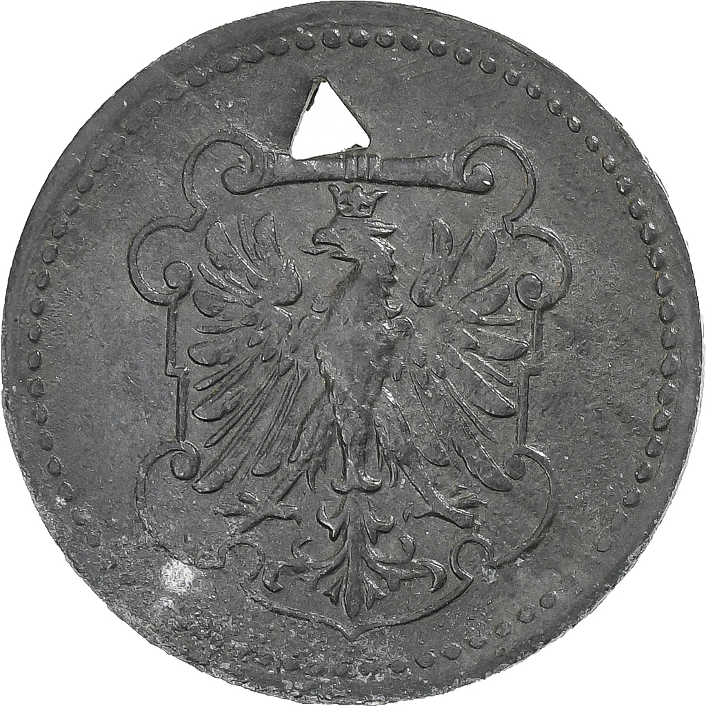 Germany, Stadt Frankfurt am Main, 10 Pfennig, 1917, Holed, , Zinc