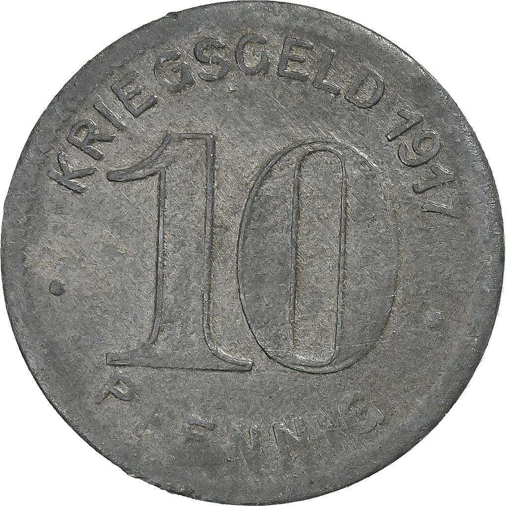 Germany, Stadt Elberfeld, 10 Pfennig, 1917, , Zinc