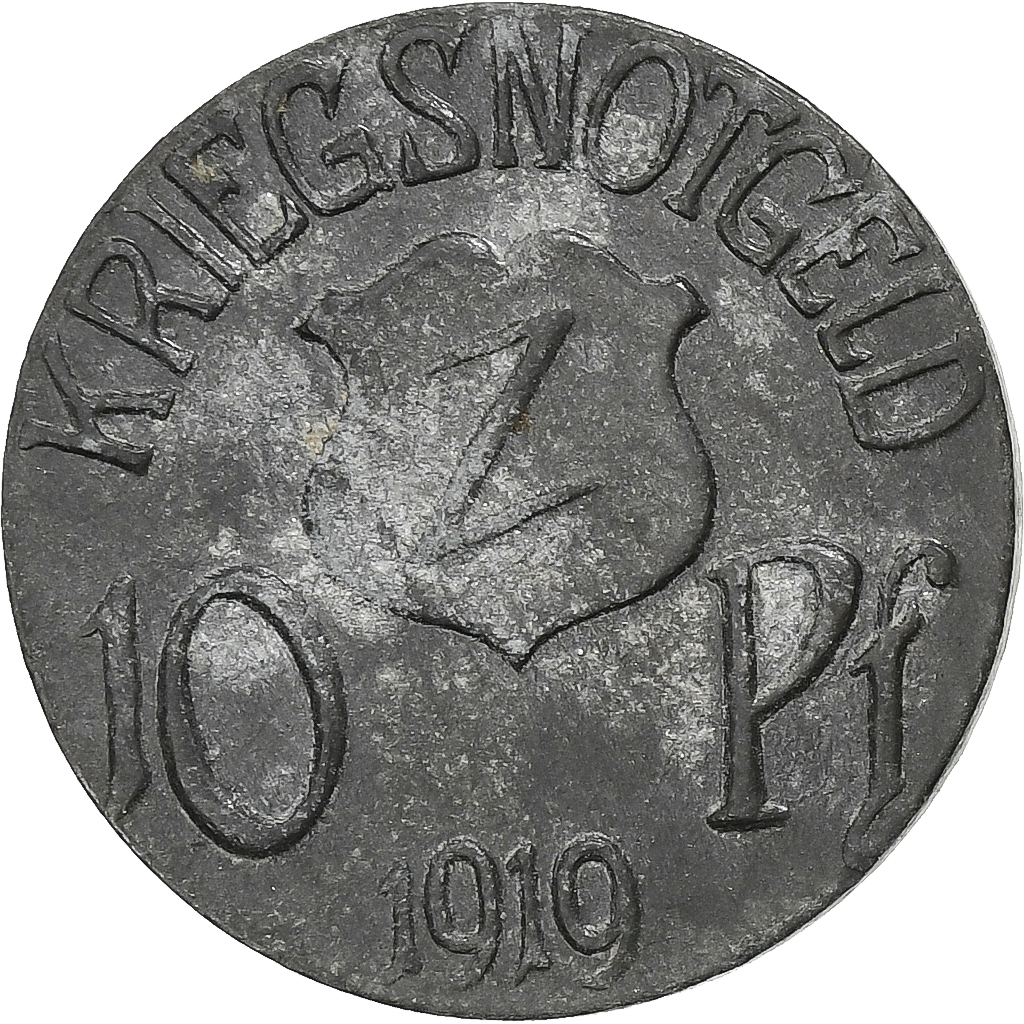 Germany, Stadt Wolfach, 10 Pfennig, 1919, , Zinc